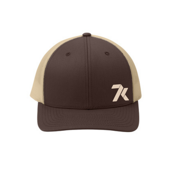 7k Retro Trucker Cap - Chocolate Brown/ Khaki