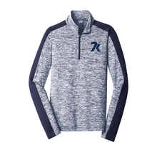 Load image into Gallery viewer, 7K Electric Heather Colorblock 1/4-Zip Pullover - Navy