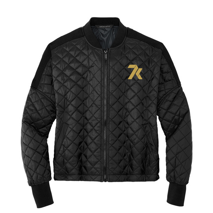 Women’s Boxy Quilted Jacket - (Gold Embroidery)