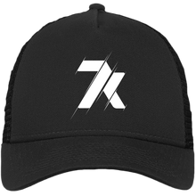 Load image into Gallery viewer, Black Snapback Trucker Hat with White 7k Lightning Logo