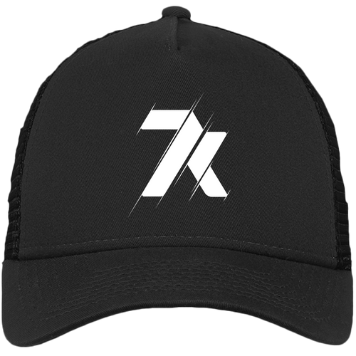Black Snapback Trucker Hat with White 7k Lightning Logo