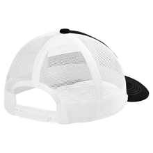 Load image into Gallery viewer, Black/ White Snapback Trucker Hat with White 7k Logo